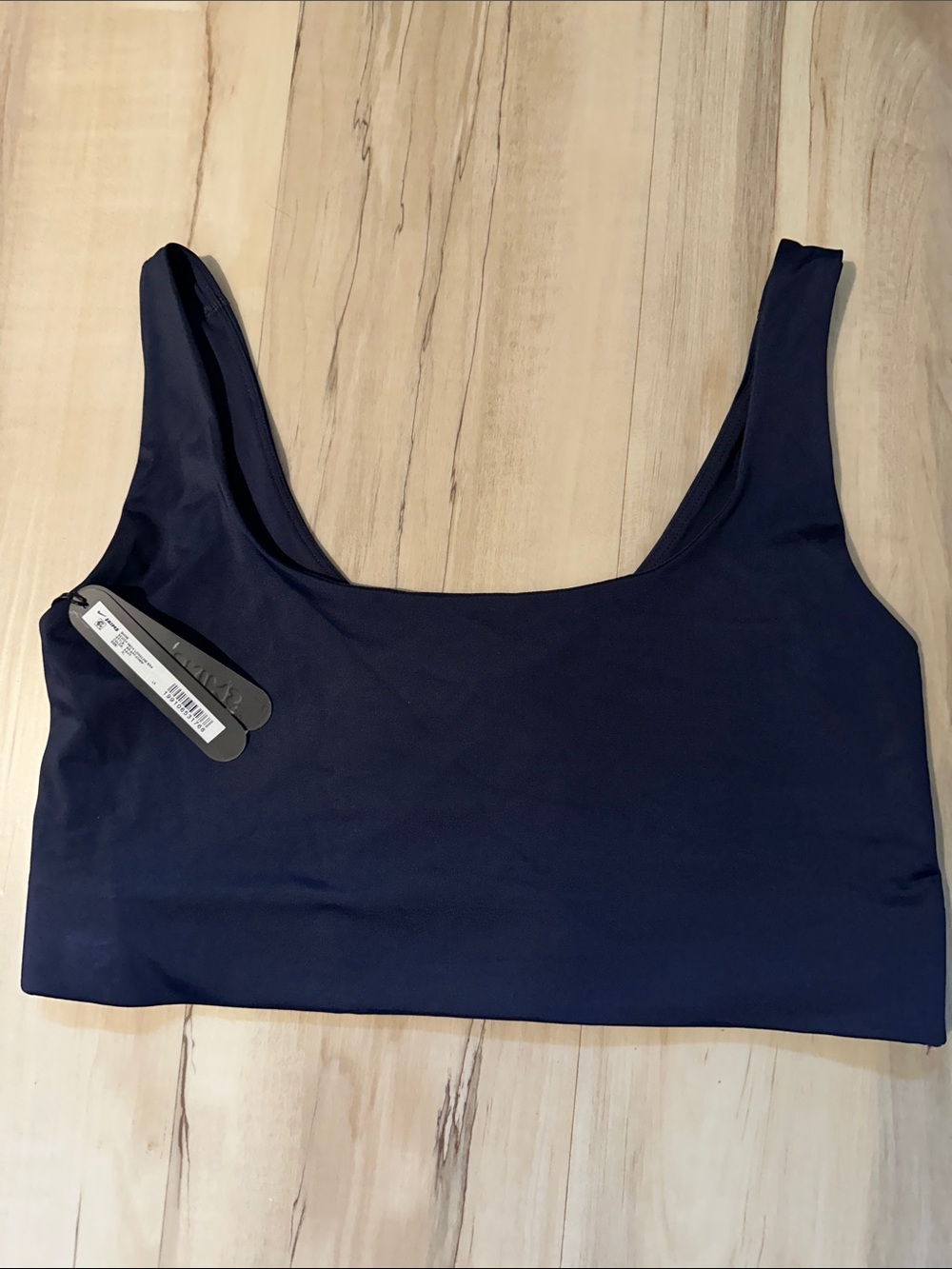 SKIMS NIKE Shine Navy Scoop Neck Longline Bra NWT